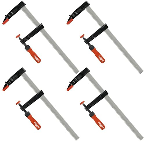 Rexxer Schraubzwingen 80×300 mm (4er Set) - Tischlerklemmen für Holzarbeiten, manuelle Druckregelung für präzises Klemmen, robust & langlebig