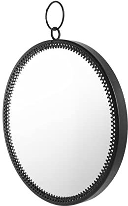 MAGICLULU Hängender Spiegel Aus Schmiedeeisen Bad Wandspiegel Dekor Spiegel Für Die Wand Wandspiegel Aus Metall Makramee Spiegel Wandbehang Hängender Kreis Glas Vorbau Schminkspiegel