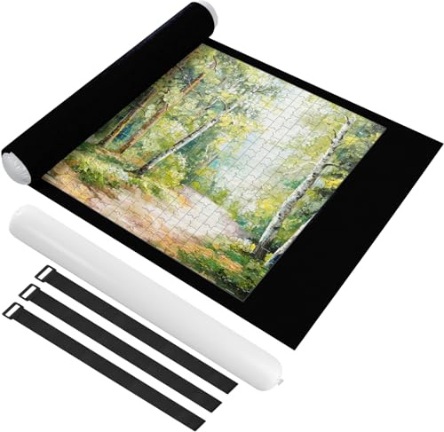 Ainiv Puzzle Roll Jigsaw Storage Felt Mat | Portable Puzzle Mat with Auxiliary Lines for up to 1500Pcs Foldable Puzzles Saver Felt Pad for Children Adults Gifts