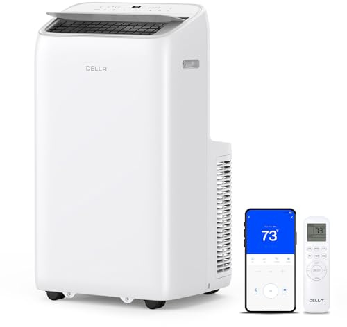Della 14000 BTU Inverter intelligente silenzioso e portatile a risparmio energetico che raffredda fino a 450 metri quadrati Con telecomando e applicazione, deumidificatore e ventilatore, modalità