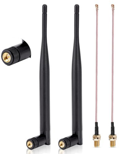 Nelawya 868MHz LoRa Antenna Omni-Directional 3dbi Gain SMA Male LoraWan Antenna for Meshtastic LoRA ESP32 LoRa OLED Board + 15cm IPEX Extension Cable 2 Pcs