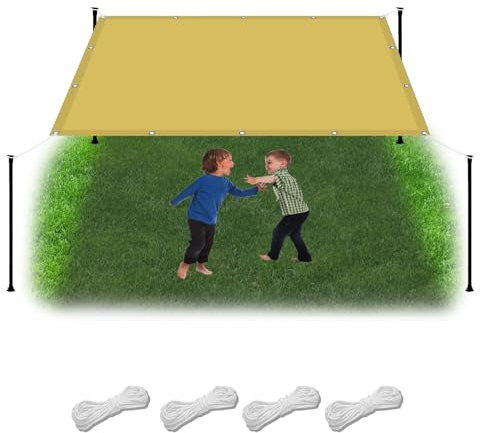 Sonnensegel Wasserdicht 1.8 x 1.9 m Wasserdicht Sonnensegel Balkon Reißfest UV-Schutz nach Mass Polyestergewebe Mit Seil Sonnensegel Sonnenschutz für Garten Terrasse, Creme Farben