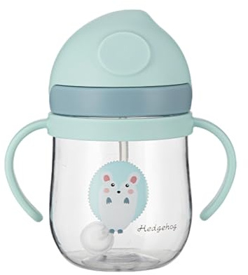 Sghtil Trinkbecher Baby, 250ml Schnabeltasse Baby, Baby Trinkbecher, Auslaufsicherer Beißschnabel, Beschwerter Strohhalm, Trinklernbecher für Kleinkinder ab 6 Monaten