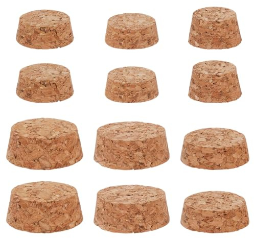 GORGECRAFT 30pz 6 Estilos de Tapones de Corcho de Madera para Botellas Tapones de Corcho Cónicos de Repuesto Tapones de Corcho Suaves Y Naturales para Botellas de Vino Botellas de Cerveza 24.5 a 39mm