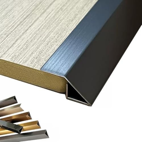 ZIUSFAC Edelstahl Übergangsprofil SchwellenStreifen 10-50 Mm Höhe Übergangsstreifen Außen Abschlussprofil Laminat Ausgleichsprofil 100 Cm Übergangsleiste Für Türschwelle(Dark gray,High 20mm x wide 20m