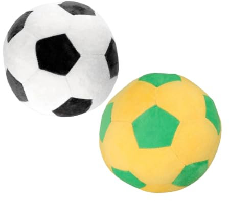 QUMIIRITY 2stücke Plüsch Fußballkissen Flauschige Stoffbälle Für Kinderzimmer-Dekoration Kissen Schwarz-weiß Und Gelb-grün Für Jungen Und Mädchen Weiche Kuschel-Kissen Für