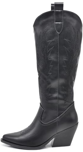 IF Fashion Bottes Cowboy Western Texani Chaussures Femme Pointu Camperos LY80-12, 40 EU