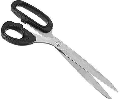 Ciseaux en Acier Inoxydable, Poignée Noire, Conception Ergonomique, Outil de Coupe Ménage et Industriel, pour le Cuir, Barbecue