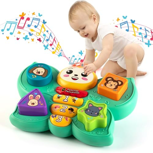 Felly Giochi Musicali Neonati 6-18 Mesi, Giochi Montessori per Gattonare con Musica e Luci, 1 Anno per Educativi Interattivi Regali Bimbo Ragazze e Ragazzi, Natale & Compleanno & Regali di Pasqua
