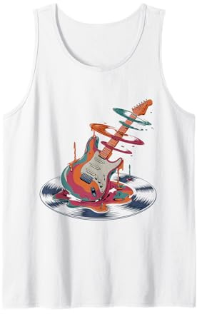 Vintage Gitarre für Männer Frauen Retro E-Gitarristen Spieler Tank Top