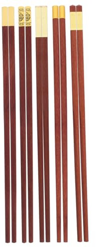 PRETYZOOM 5pares Palillos Chinos De Madera Reutilizables y Duraderos Para Comidas