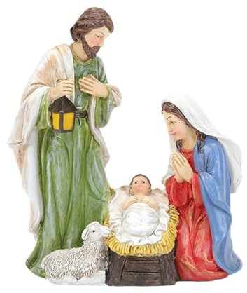 Fluxioxtna Statuetta decorativa per presepe, in resina, per regali ispiratori