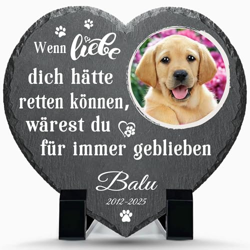 Alienc Personalisierte Gedenktafel mit Foto & Name für Hund & Katze | Liebevoller Gedenkstein für Hund & Katze – Ein Gedenkgeschenk voller Trost, Liebe und bleibender Erinnerungen
