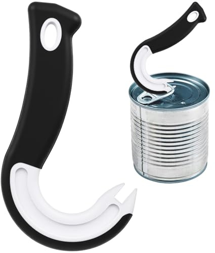 SHENLIU 2 Stück Dosenöffner, J Förmig Ring Pull GlasÖffner Getränkedosenöffner Tragbarer Zugring Deckelöffner Küchenhelfer Haken Dosenöffner Haken Flaschenöffner Tagbare Küchenhelfer für Schraubgläser