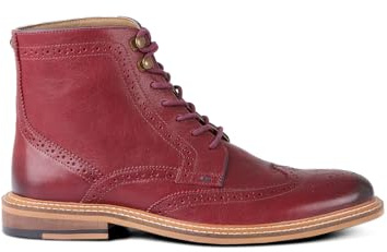 Joe Browns Men's Red Leather Brogue Boots, Red, UK 10