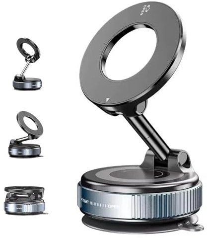 QUEMISS Soporte Magnetico Movil Coche, Soporte Movil Coche [Ajustable 360°] Accesorios Compatibles con iPhone 17/16/15/14/13/12 y Otros Smartphones