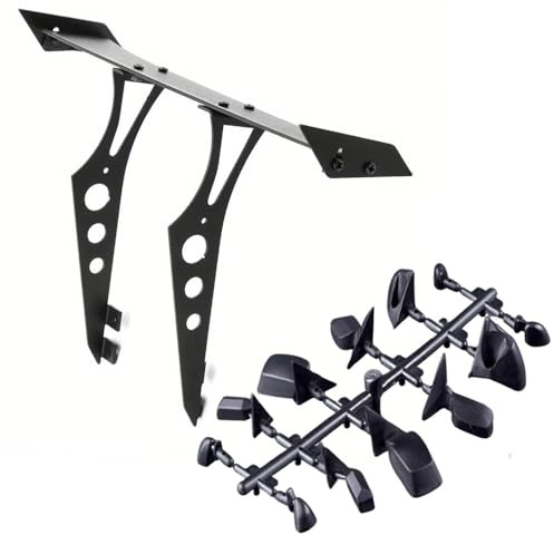 Rc Aluminum Tail Wing Rear Spoiler and Universal High Simulation Rearview Mirror DIY Reversing Mirror Kit for 1/10 Drift On Road RC Car Upgrade Parts