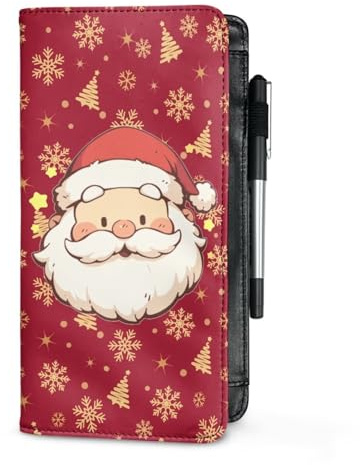 Mumeson Santa Claus Server Books for Waitress Waiter Leather Server Pads Waitstaff Organizer with Money Pocket Guest Check Presenters Wallet