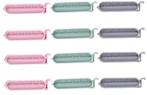 Hemobllo 12 piezas Clips de Sellado para Alimentos Clips de Plástico PP Resistente para Bolsas de Snack Té y Comida Casa Pinzas de Cierre para Bolsas Variadas Colores Color Color Aleatorio