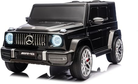 Elektrisches Kinderauto Mercedes-Benz G63 AMG 4x4, Zweisitzer, 24V, schwarz, MP3-Player mit USB/AUX- und Bluetooth-Anschluss, Allradantrieb (4x4), Lithium-Batterie, Eva-Räder mit Federung, lizenziert