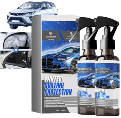 Hehimin De-Icer for Car Windshield Defroster, Window Snow Spray, Deicing Spray, Melting Spray, Deicer for Car Windshield, Winter Car Essentials, Fast Ice & Snow Melting Spray (2Pcs)