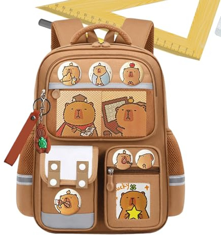 Generisch Capybara - Zaino per la scuola per bambini, impermeabile, pratico da ordinare, leggero, adatto all'uso quotidiano per le avventure