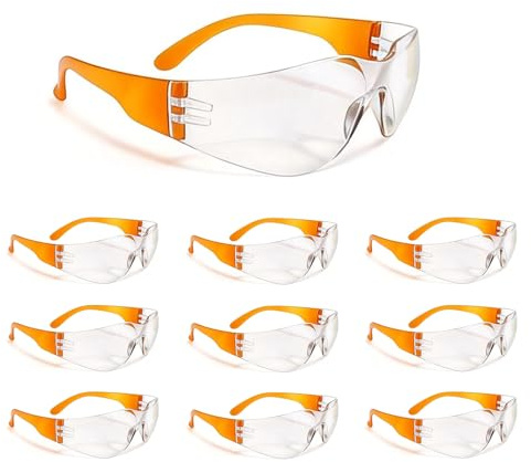 BIRDDIE Lot de 10 lunettes de sécurité enveloppantes anti-buée pour le travail, le bricolage et l'extérieur, pour le travail, le bricolage, le tir et les activités de plein air