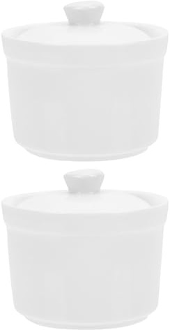 SHINEOFI 2piezas Olla de Cerámica para Guisar Sopera con Tapa para Sopa de Cebolla Francesa Huevos y Cereales para Cocinar al Vapor y Servir