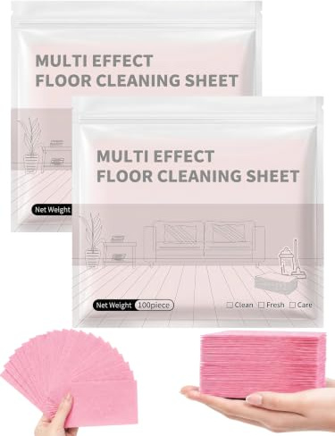 200 hojas de limpieza de suelos, solubles en agua, fuertes limpiadores de suelos, para una limpieza profunda de suelos, tabletas para suelos laminados, suelos duros, azulejos (rosa, 2 paquetes)