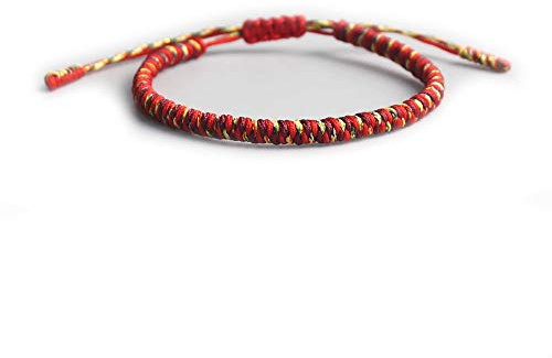 EXINOX - Traditionellt tibetansk herr-damarmband med buddhistiska andliga rosetter, One Size, Bomull