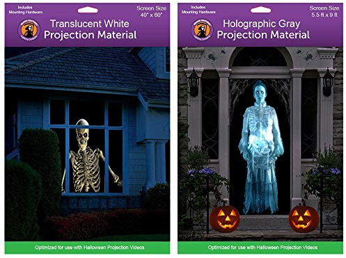 Holographic Rear Projection Screen with Mounting Hardware for Projecting Halloween Videos (5'x9' & 40x60)