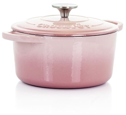 Crock-Pot Artisan Round Enameled Cast Iron Dutch Oven, 3-Quart, Blush Pink