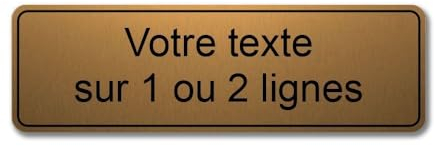 Plaque gravée personnalisée 1 ou 2 lignes 13x4cm autocollante Or Brossé