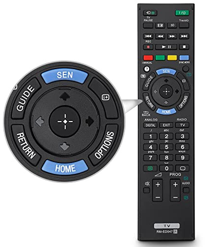 Universal fjärrkontrollersättning för Sony Smart Bravia TV RM-ED047 | Ersättning för RM-YD103 RM-ED050 RM-ED052 RM-ED053 RM-ED060 RM-ED061,Infraröd fjärrkontroll, ej programmerad