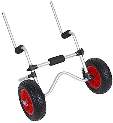 LMEILI Scupper Kayak Trolley, tragbares Boot Kajakwagen Sitzen Sie Oben Kajakwagen Dolly Carrier mit Nicht Platten Reifen Einstellbare Breite und Länge für Kajak-Kanu-Boot
