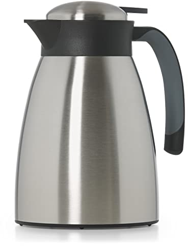 Blumtal Thermoskanne 1l - BPA-freie Teekanne mit Quick Tip Verschluss - auslaufsichere Kaffeekanne thermo für langanhaltende Isolation/Thermoskanne Tee - Kaffekanne - Tee Thermoskanne Edelstahl Silber