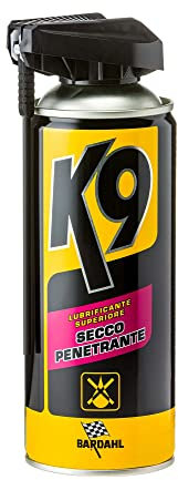 Bardahl K9 - Lubrificante Superiore Secco Penetrante, Elimina Usura e Attriti, Spray al PTFE per Serrature e Cerniere, Compatibile con Legno, Cuoio, Gomme, Plastica, Vetro e Metallo, 400 ml