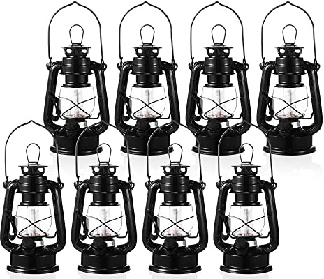 Vintage LED stormlykta 20 cm (8 tum) 12 st varma lysdioder och dimmer batteridriven hängande dekorativ lykta för inomhus- eller utomhusbruk camping dekoration