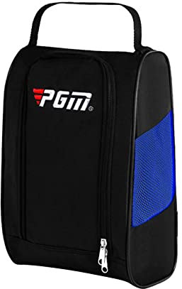 pistro Golf-Schuhtasche, Outdoor-Tragetaschen mit Reißverschluss mit Belüftung für Damen und Herren, Sportschuhtasche für Reisen Golfzubehör - Schwarz Blau