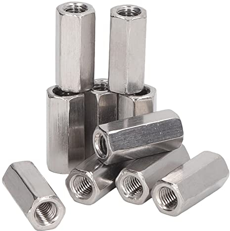 M8 x 1,25-13-L30 mm Metrische Sechskant Überwurfmutter (10 Stück), Verwendet, Hält Zwei Teile Zusammen, 304 Edelstahl Überwurfmuttern für Bolzen, Stehbolzen, Maschinenschrauben, Gewindestangen