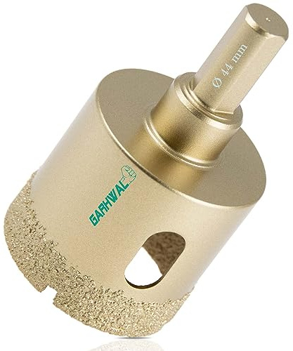 GARHWAL Foret Scie Cloche Diamant avec Changement Rapide - Tige triangulaire pour Carrelage, Porcelaine, Céramique, Verre, Marbre, Granit et Carrelage dur - Trépan Diamètre de 44mm