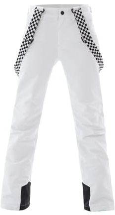 Skihose Damen Wasserdichte Professionelle Schneehose Winddichte Hosenträgerhose Winter Outdoor Regenhose Warme Wanderhose Snowboard Softshellhose mit abnehmbaren Trägern Overall & Schneefang White M