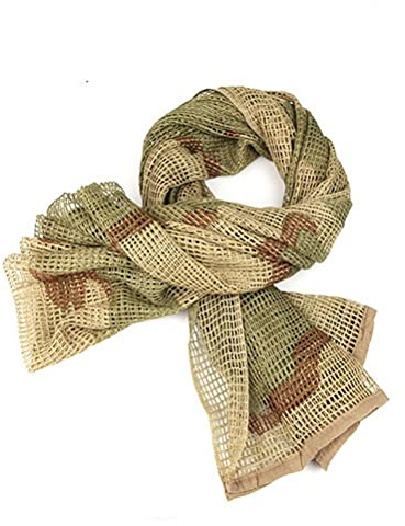 Taktiska halsdukar skog kamouflagehalsduk öken för utomhussport, taktisk militär halsscarf, nätnät militär krypskytt slöja scarf kamouflagehalsduk för jakt skytte (G)