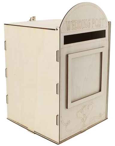 Fdit Hochzeitsbriefkasten aus Holz, Geschenkkartenbriefkasten, Multifunktional, Handgefertigt, Einzigartiger Stil, Holzmaterial, für Hochzeiten, Partys, Jubiläen (JM01617)