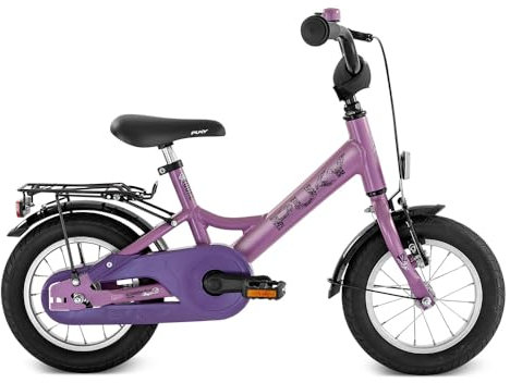PUKY YOUKE 12 Zoll Kinderfahrrad ab 3 Jahre | Leichtes Kinder Fahrrad mit Rücktritt & Handbremse | Kinderfahrrad für Einsteiger | Ergonomisch & sicher | Fahrrad Kinder ab 3 Jahre | Perky Purple