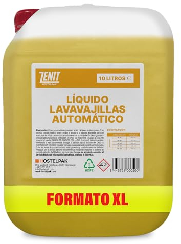 Hostelpak | 10L - Líquido lavavajillas automático, Limpieza profunda, Eficaz contra todo tipo de suciedad, Detergente líquido maquinas