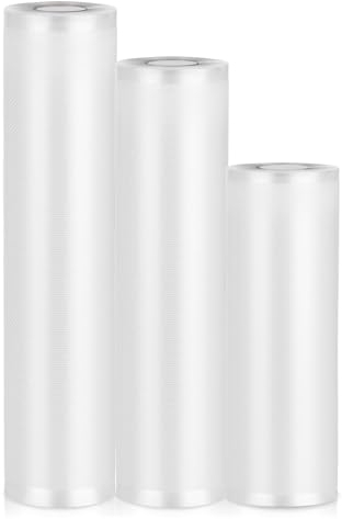 BillyBath Sacchetti per sottovuoto, 3 rotoli di pellicola per sottovuoto senza BPA, riutilizzabili, adatti per la conservazione degli alimenti