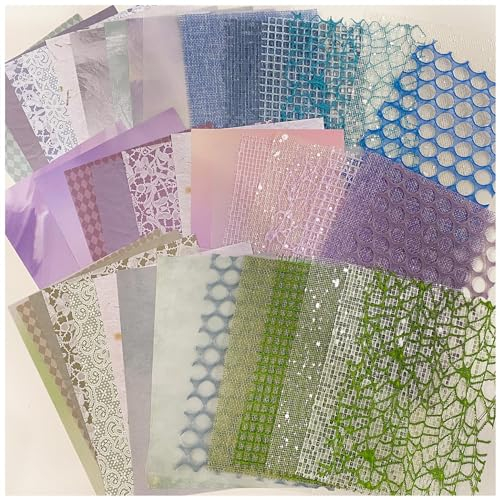 Arpaper Scrapbook Papier 45 Stück?Designpapier Bastelpapier Muster Scrapbook Journaling Scrapbooking Journal Zubehör Papier Junk Journal Scrap Book Stickerbuch Erwachsene Basteln(Light Dream 2