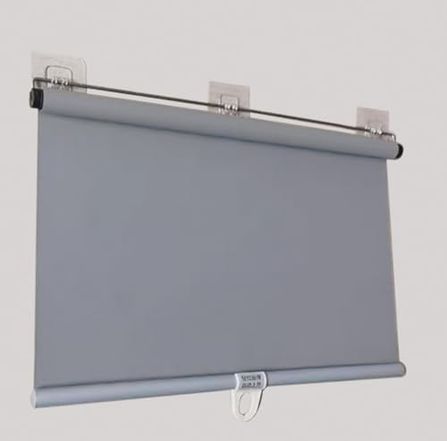Blackout Roller Blinds for Windows, Retractable Suction Cup Curtain, Automatic Retractable Roller Shades,No Drilling, Privacy Roller Blinds for Office,Home,Grey-32 * 150cm