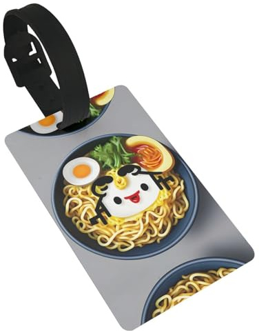 Coquetier de nouilles Ramen Essential Étiquettes de bagage approuvées par la TSA pour valises – Fabriquées à partir d'étiquettes de sac durables et personnalisées pour bagages